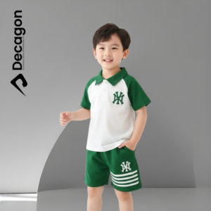 Kids Premium PK Polo Set | NY Print-Green