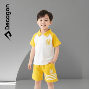 Kids Premium PK Polo Set | NY Print-Yellow