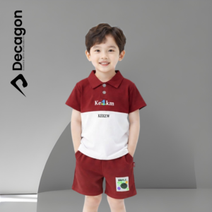 Kids Premium PK Polo Set | SMILE Print-Maroon
