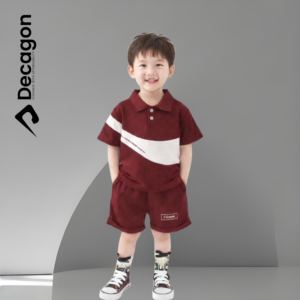 Kids Premium PK Polo Set | NIKE Print-Maroon