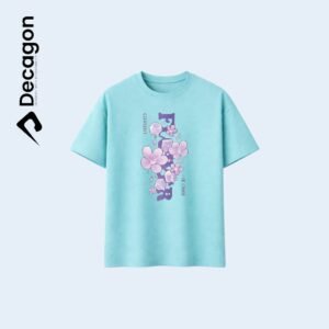Decagon Kids DTF Printed T-shirt | Dusty Blue