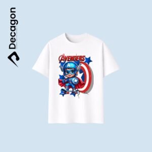 Decagon Kids DTF Printed T-shirt | White