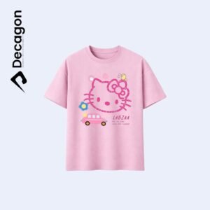 Decagon Kids DTF Printed T-shirt | Pink