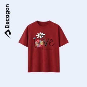 Decagon Kids DTF Printed T-shirt | Maroon