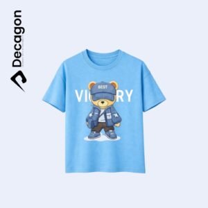 Decagon Kids DTF Printed T-shirt | Sky Blue