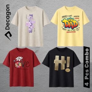 4 Pcs Combo_ Decagon Kids DTF Printed T-shirt | C7