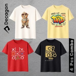 4 Pcs Combo_ Decagon Kids DTF Printed T-shirt | C8