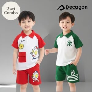 2 Set Combo Kids Premium PK Polo Set | C8