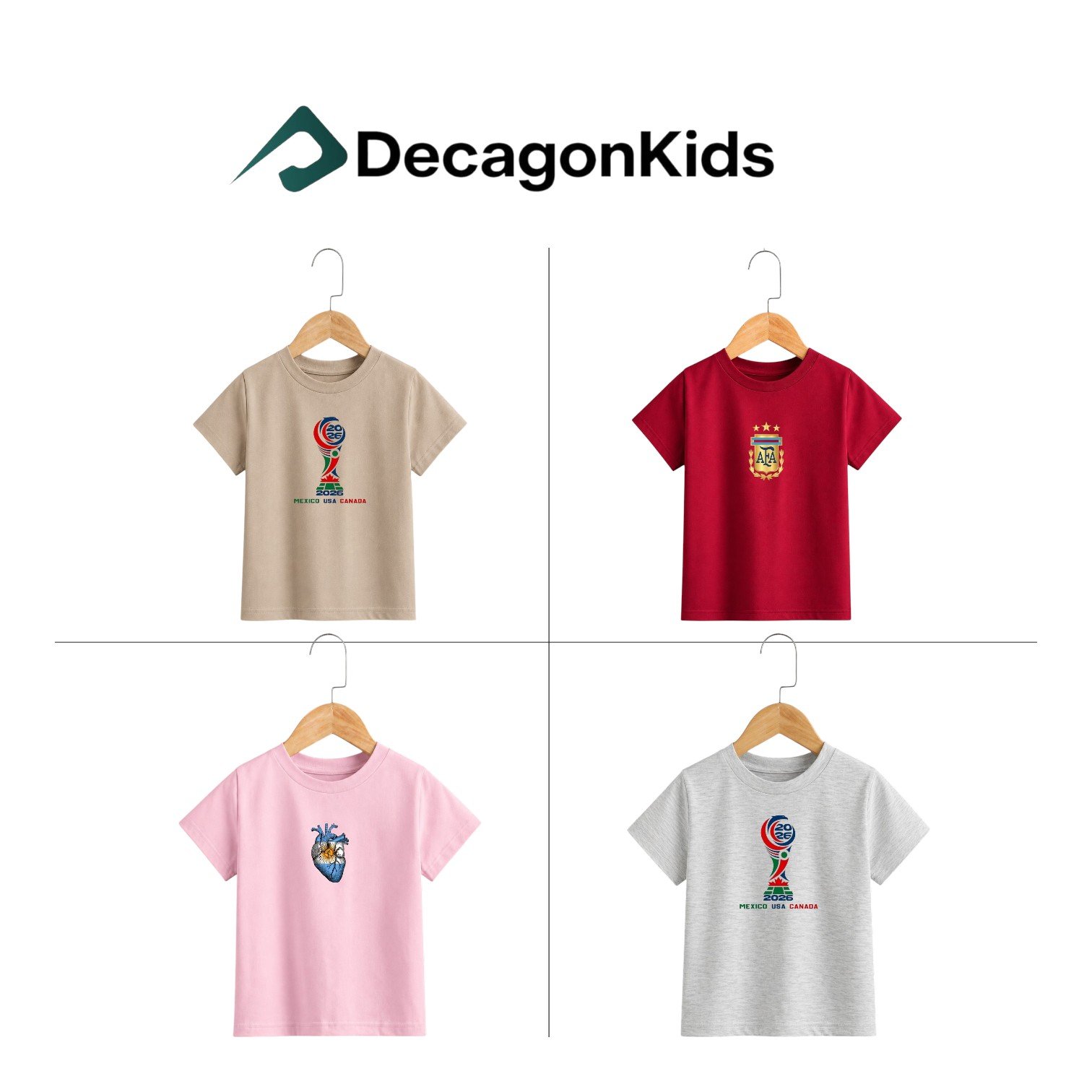 4 Pcs Combo_ Argentina World Cup 2026 Kids Collection | DTF Printed T-shirt | C6