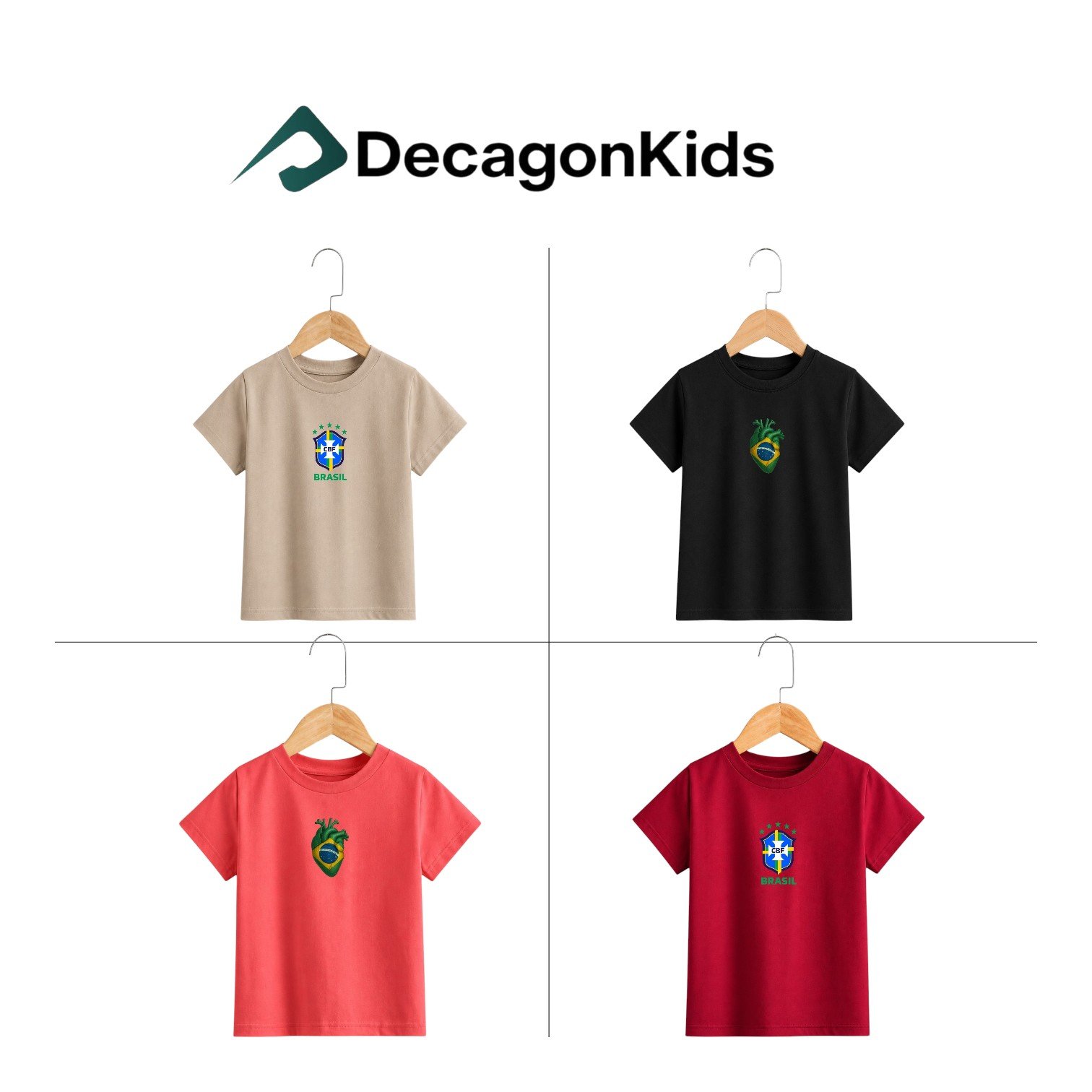 4 Pcs Combo_ Brazil World Cup 2026 Kids Collection | DTF Printed T-shirt | C9