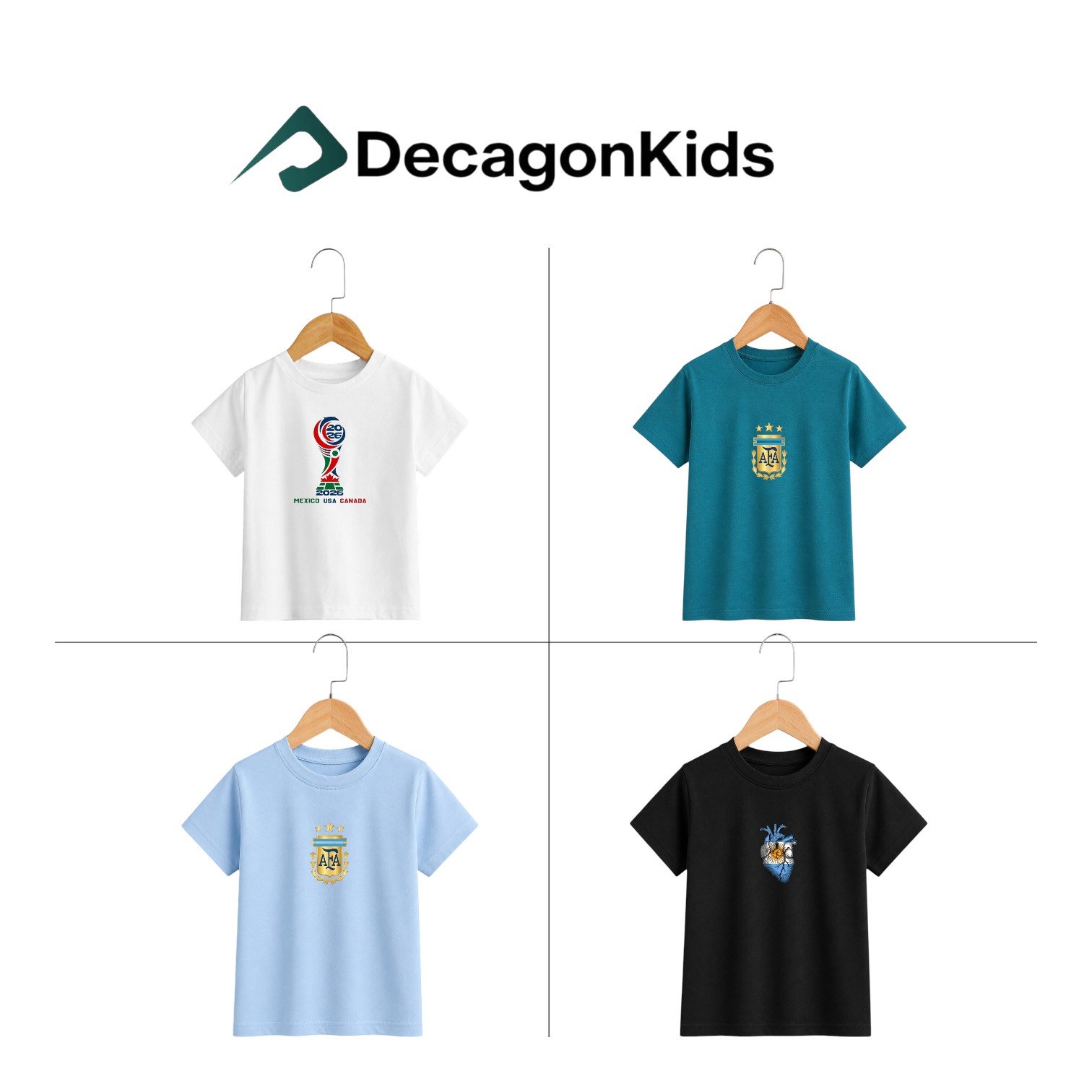 4 Pcs Combo_ Argentina World Cup 2026 Kids Collection | DTF Printed T-shirt | C3