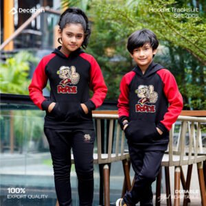 Kids Printed Hoodie and Tracksuit Set | Popeye Print_ Black